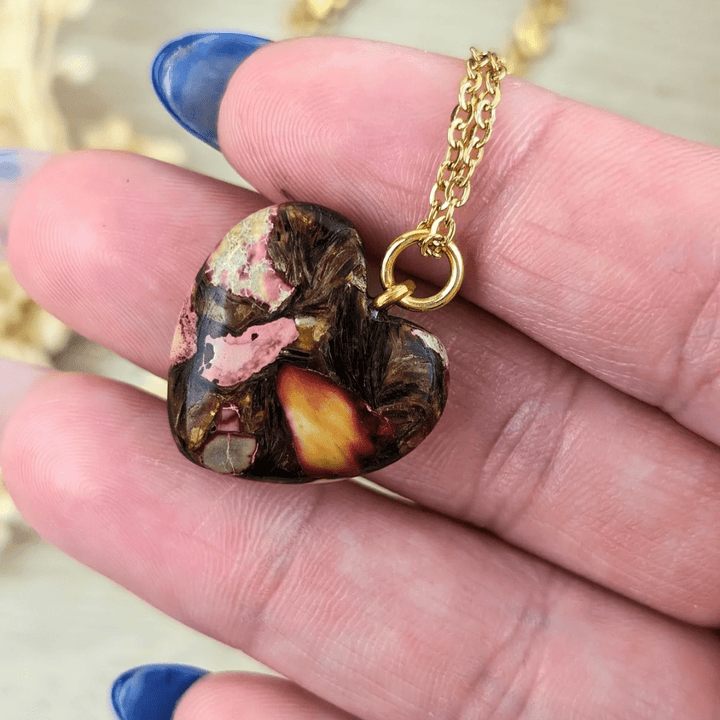 Bronzite and Pink Imperial Jasper Necklace