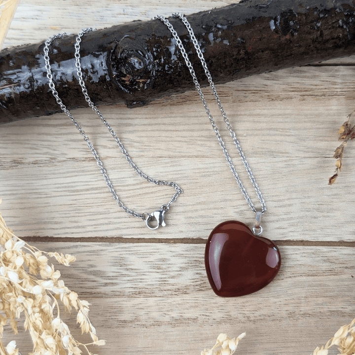 Collier coeur en cornaline