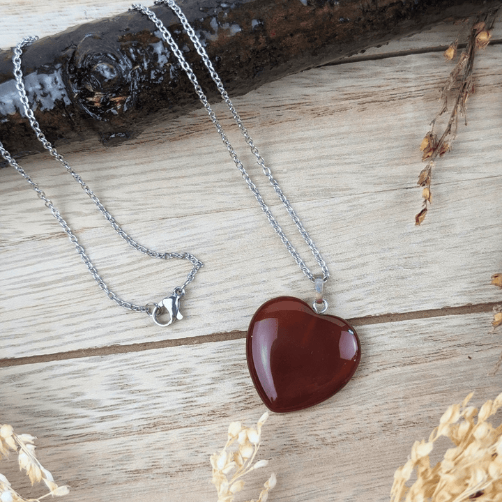 Collier coeur en cornaline