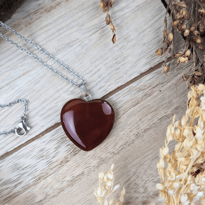 Collier coeur en cornaline