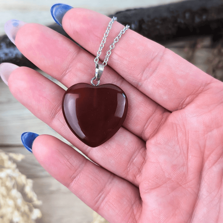 Collier coeur en cornaline