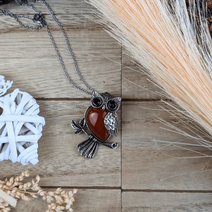 Carnelian Owl Necklace