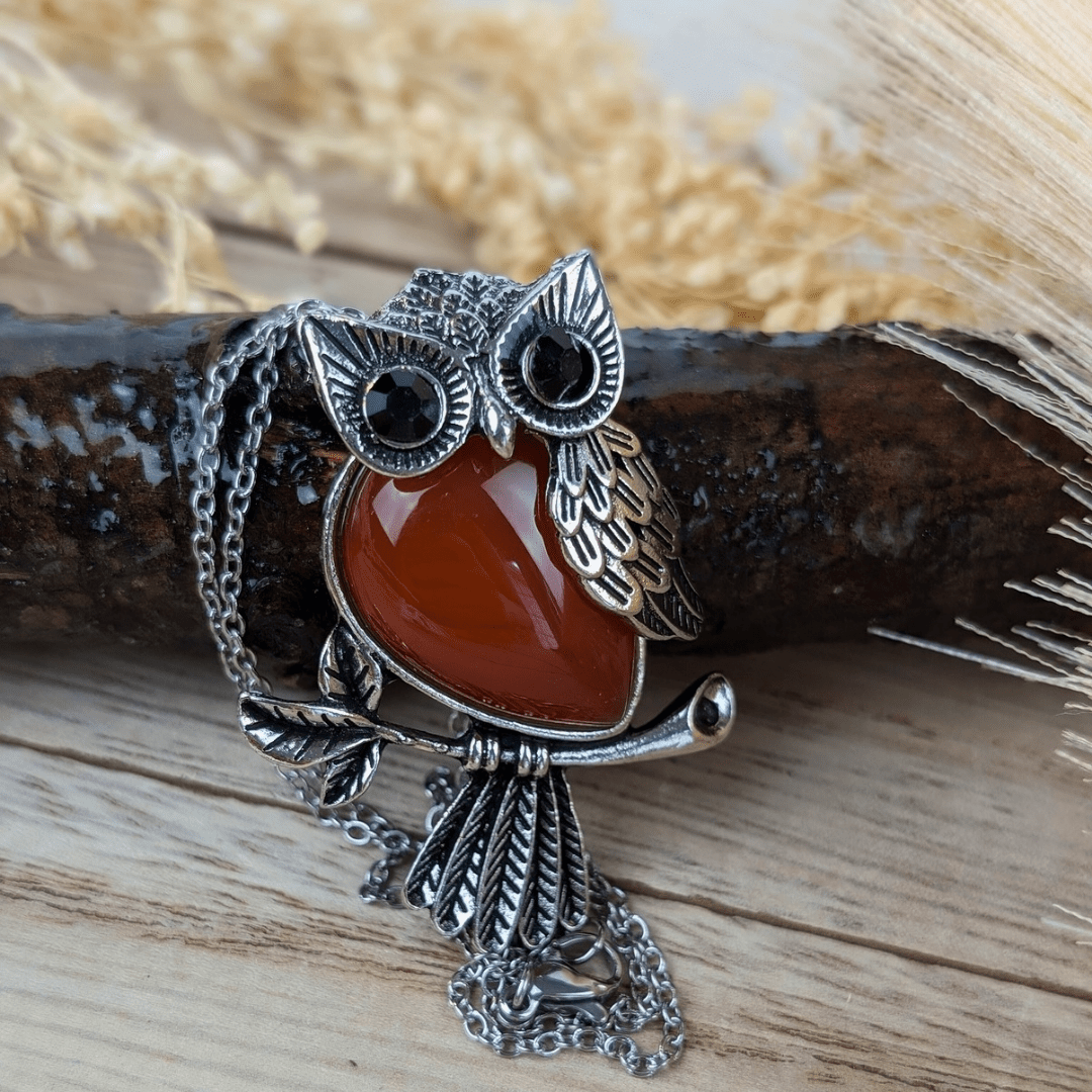 Carnelian Owl Necklace