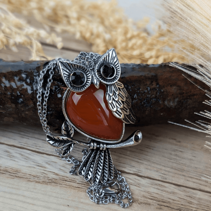 Carnelian Owl Necklace