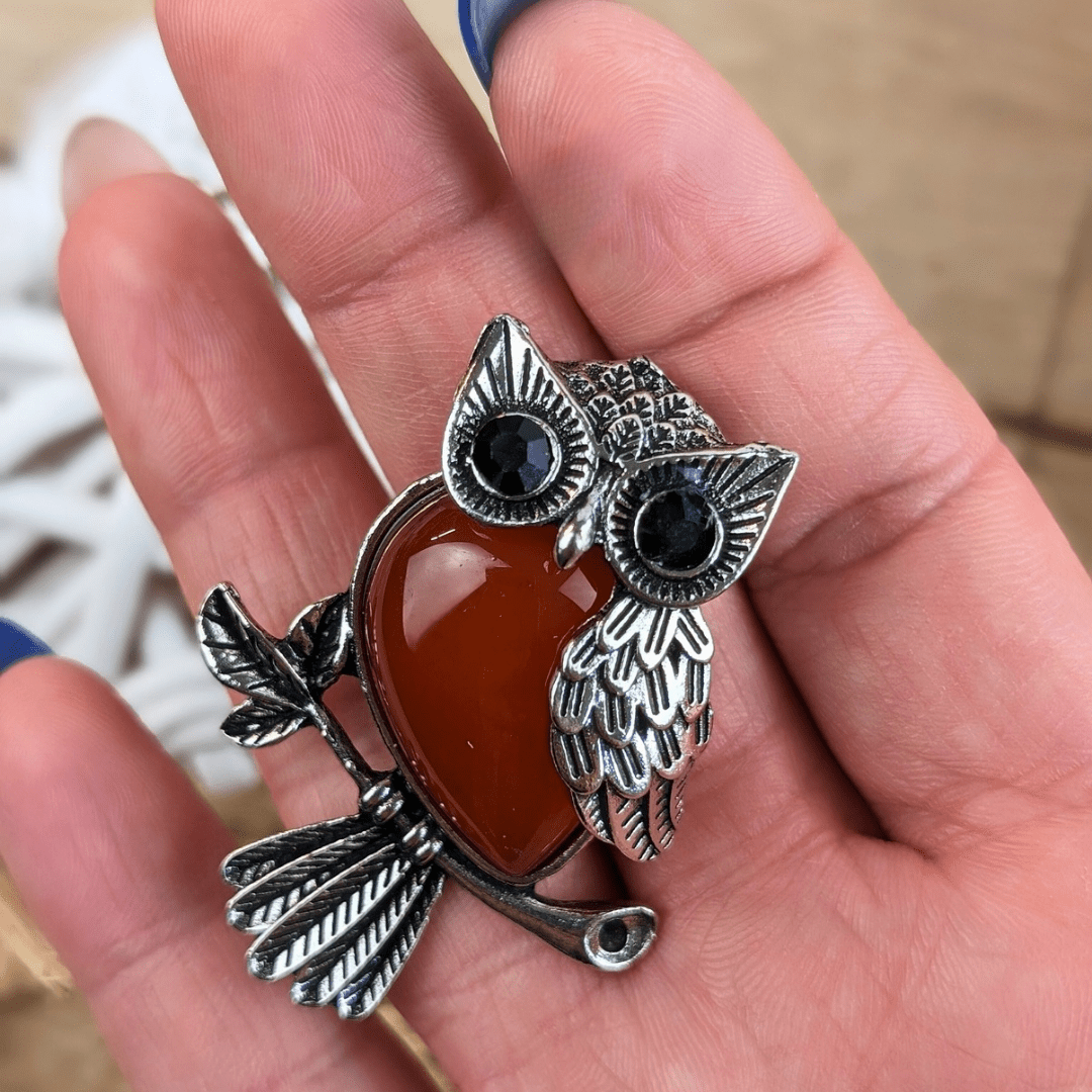 Carnelian Owl Necklace