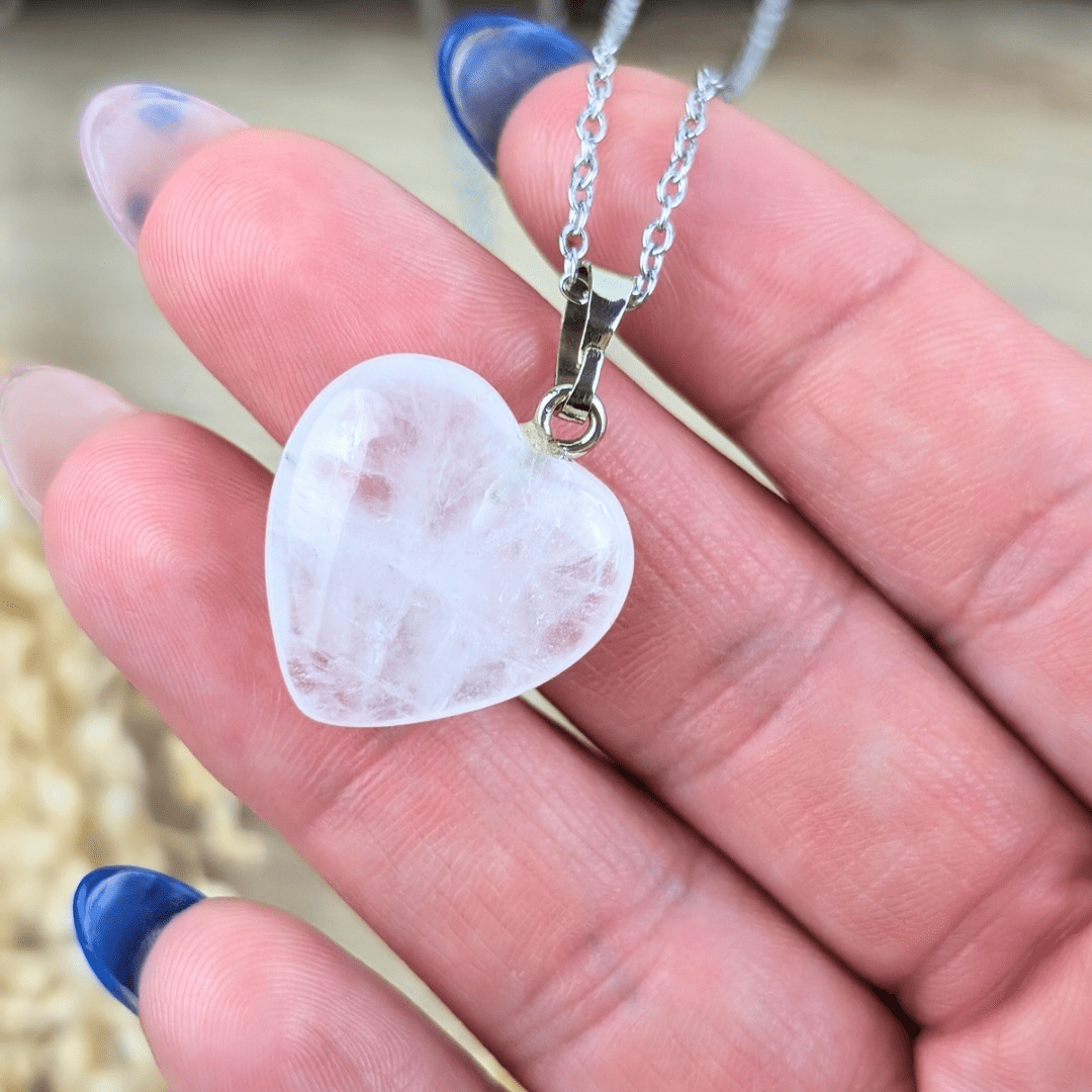 Clear Quartz Heart Necklace