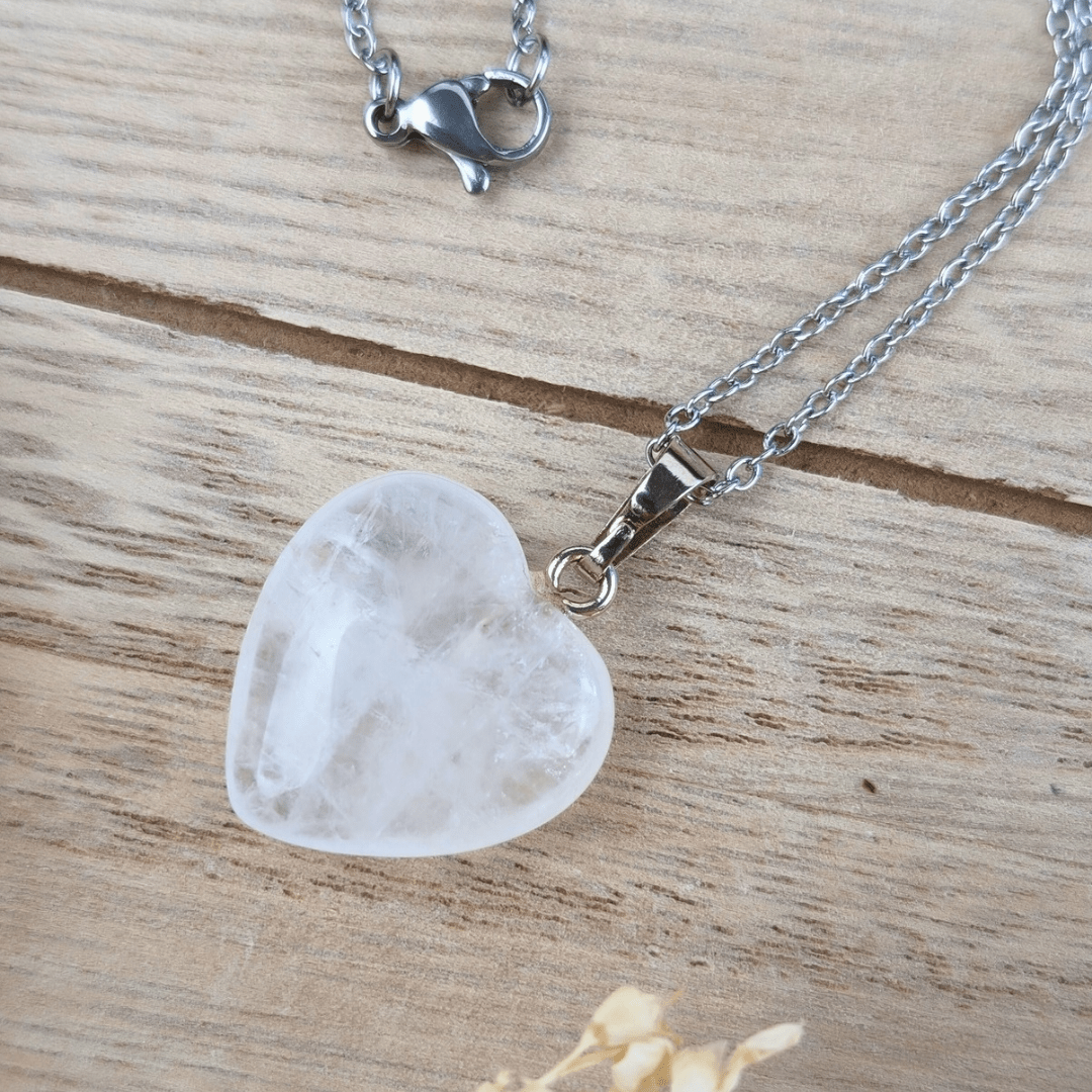 Clear Quartz Heart Necklace