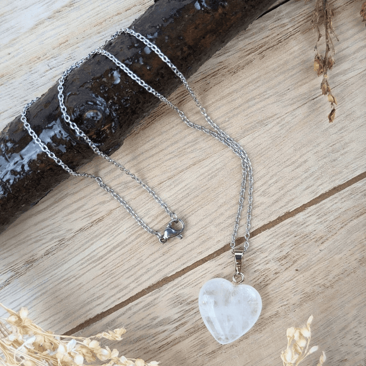 Clear Quartz Heart Necklace