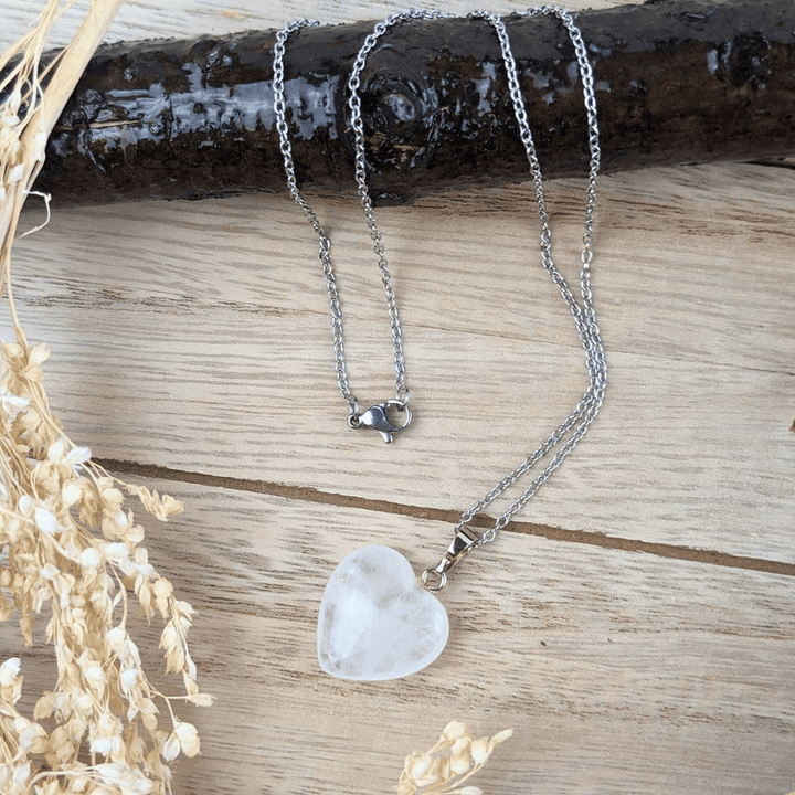 Clear Quartz Heart Necklace