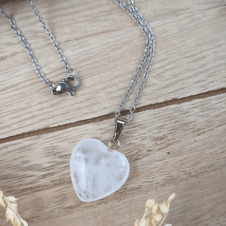 Clear Quartz Heart Necklace
