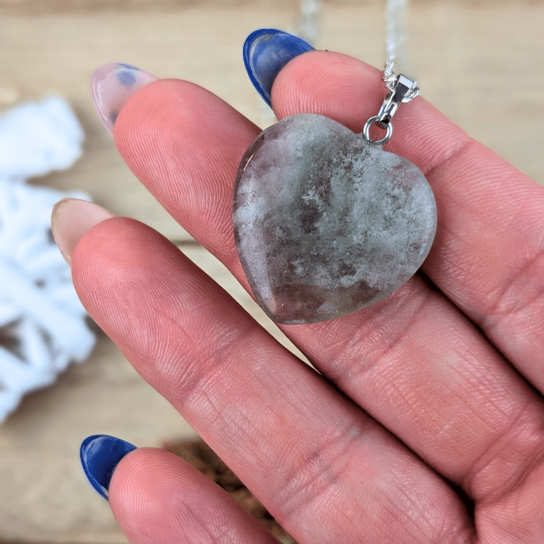 Collier coeur en fluorite
