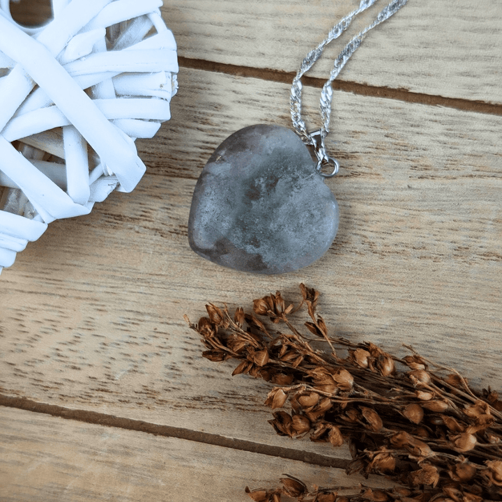 Collier coeur en fluorite