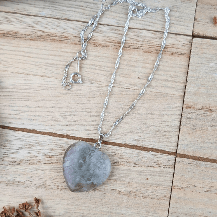 Collier coeur en fluorite