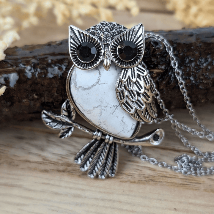 Collier Hibou Howlite