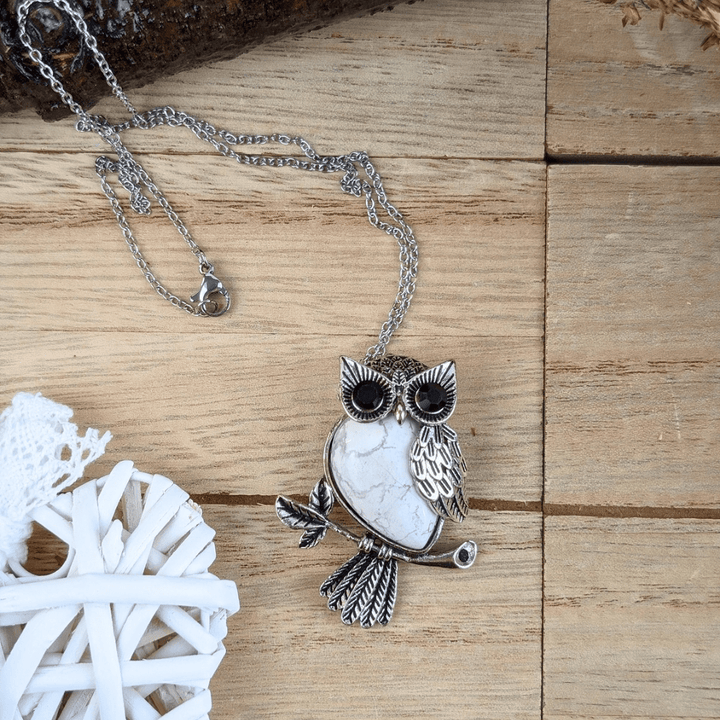 Collier Hibou Howlite