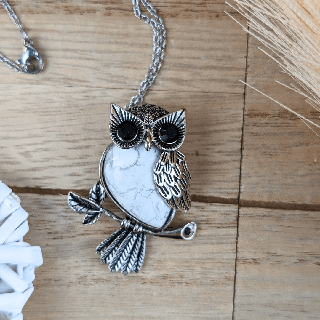 Collier Hibou Howlite