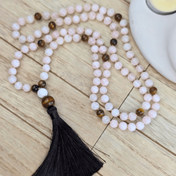 Mala en Quartz Rose