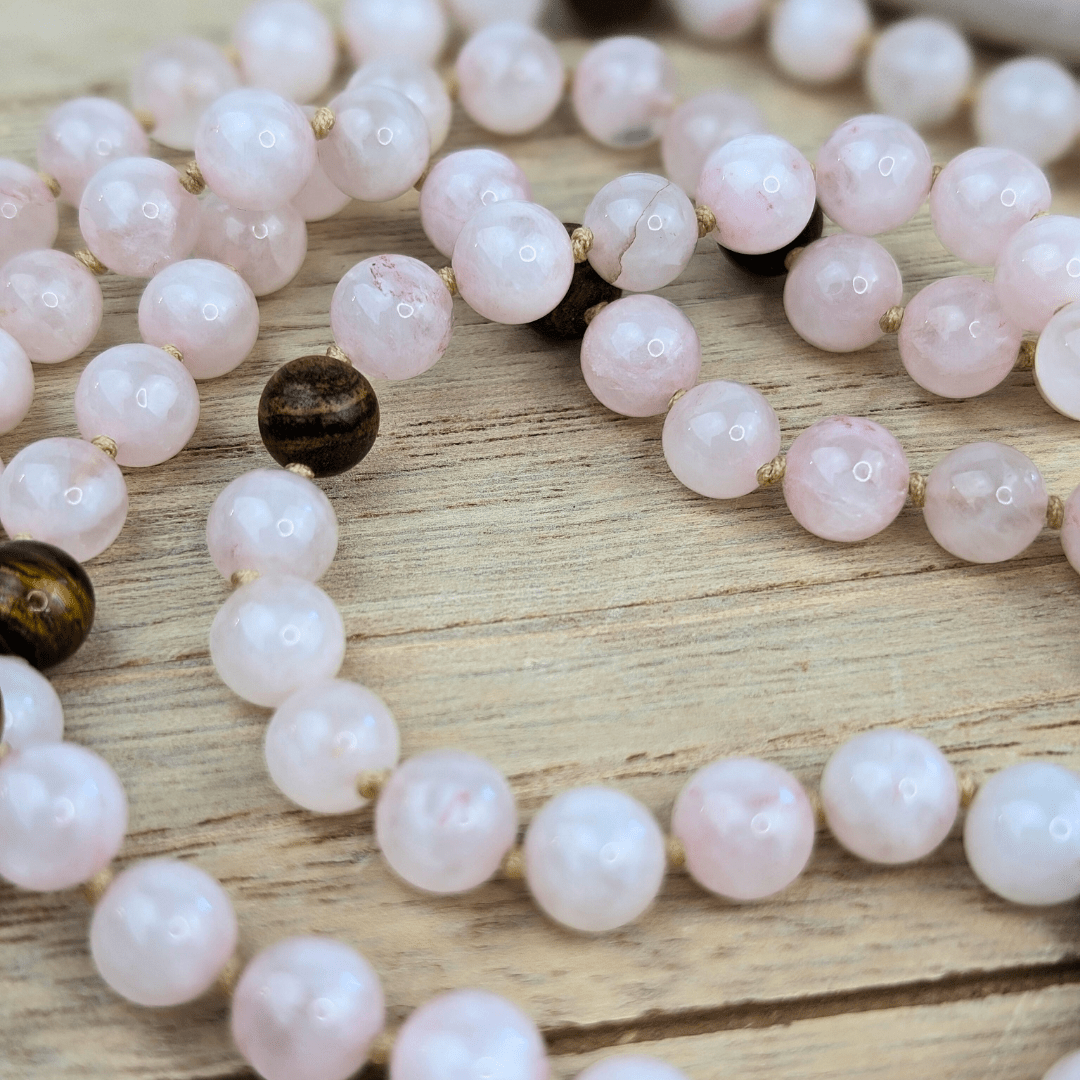 Mala en Quartz Rose