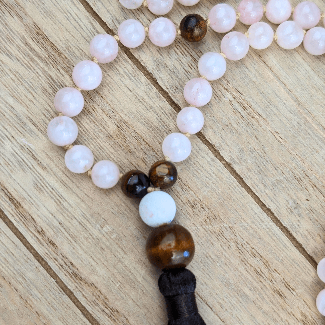Mala en Quartz Rose