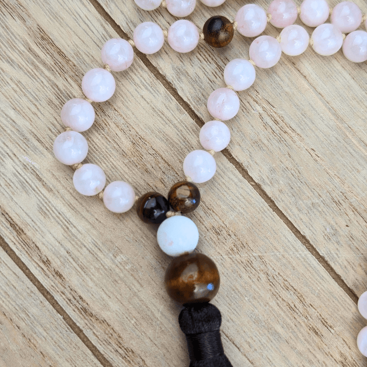 Mala en Quartz Rose
