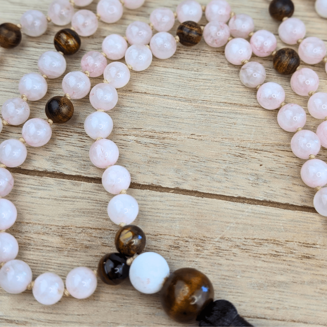 Mala en Quartz Rose