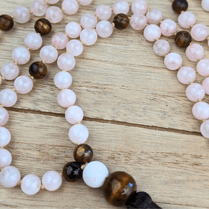 Mala en Quartz Rose