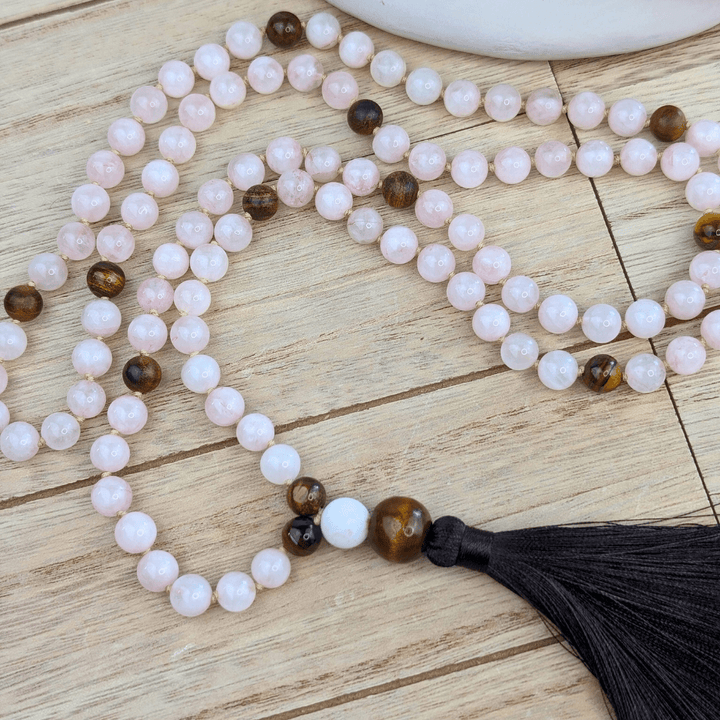 Mala en Quartz Rose
