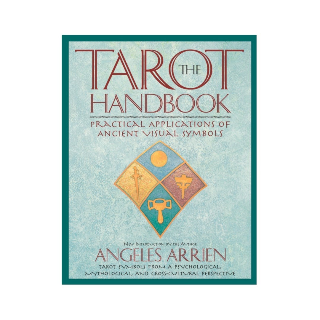 The Tarot Handbook by Angeles Arrien, a spiritual guide book sold by Zen Collection with a blue illustrated cover.